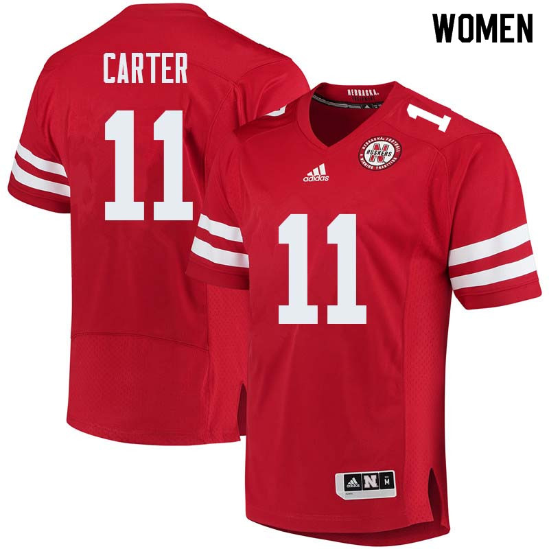 Women #11 Cethan Carter Nebraska Cornhuskers College Football Jerseys Sale-Red
